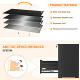 INTERGREAT 2 Drawers File Cabinet with Lock, 18" D Vertical Filing Cabinet for Home Office, Metal Black File Cabinet for Hanging Letter/F4/A4/Legal Folders, Easy Assemble INTERGREAT