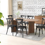 LyuHome 78" Oval Wood Dining Table, Mid Century Modern Kitchen Rectangular Wood Table, Dining Room Table for 4 6 8 with Wooden Legs for Kitchern and Living Room (Walnut) LyuHome