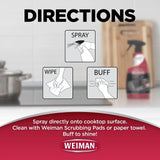 Weiman Daily Cooktop Cleaner with Microfiber Cloth Included for Glass Ceramic and Induction Cook Tops, 22oz Weiman