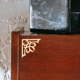 50pcs Solid Wood Carved Corner Onlay Furniture Home Decorations Unpainted Applique Amosfun