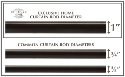 Exclusive Home Curtains - ER1006-02 3672 Rope Knot 1" Curtain Rod and Finial Set, 36"-72", Matte Bronze