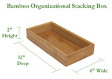 Lipper International 8185S Bamboo Wood Stacking Drawer Organizer Box, 6" x 12" Lipper International
