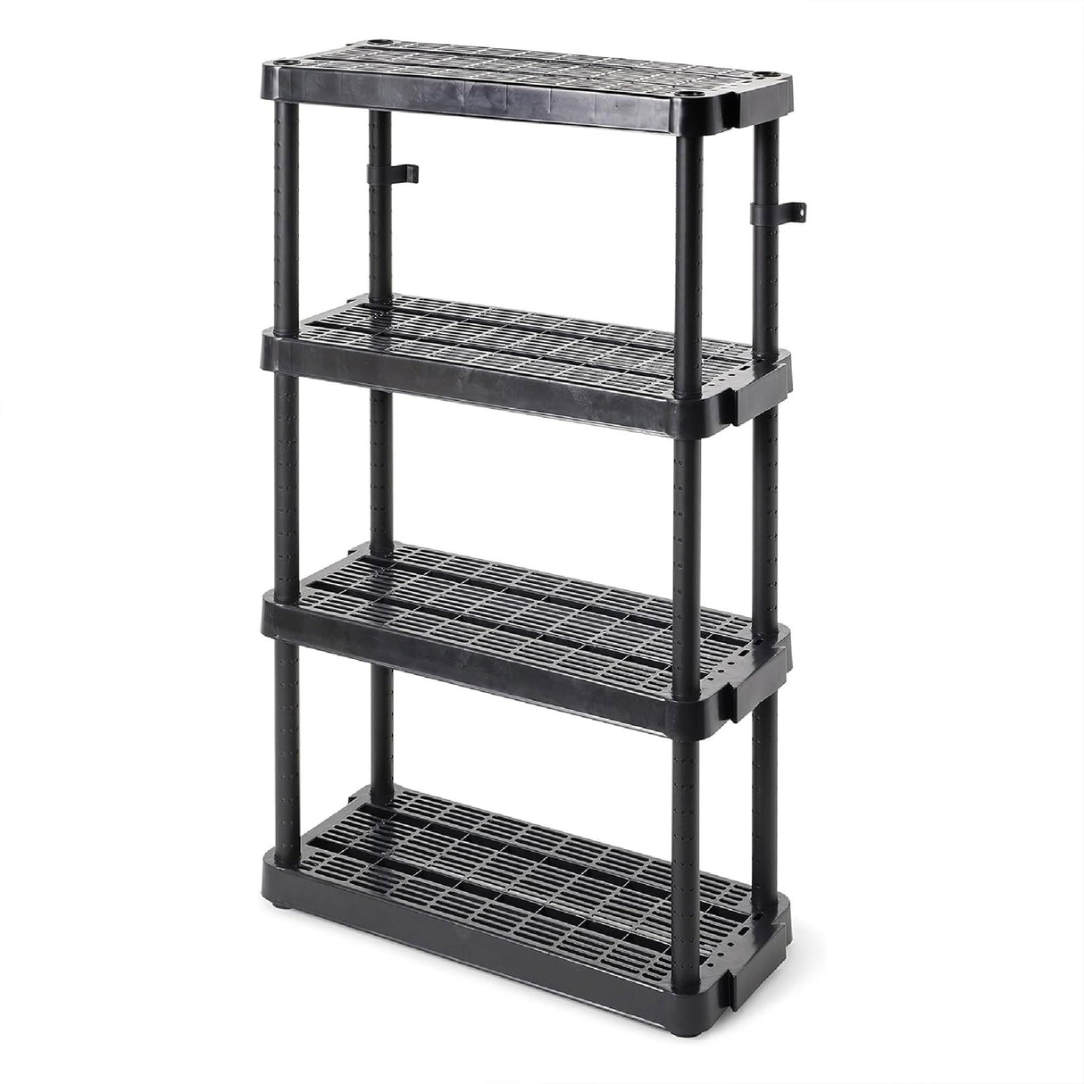 Gracious Living 4 Shelf Adjustable Height Medium Duty Storage Unit 14 x 32 x 54.5" Organizer for Home, Garage, Basement, & Laundry, Black (2 Pack) Gracious Living