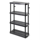 Gracious Living 4 Shelf Adjustable Height Medium Duty Storage Unit 14 x 32 x 54.5" Organizer for Home, Garage, Basement, & Laundry, Black (2 Pack) Gracious Living