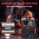 ACEWELDER 200PRO Aluminum MIG Welder with Pulse 7 in 1 Gas MIG/Pulse MIG/Gasless Flux Core/MMA/Lift TIG/Spot Weld/Spool Gun LED Display 110/220V Multiprocess Welder Acewelder