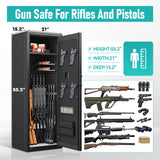 12 Gun Safe, Biometric Gun Safe, Gun Safe for Rifles and Pistols, Clearance Gun Safe, Rifle Safe, Gun Cabinet, Quick Access Gun safe, Large Gun Safe, Gun Safe with Removable Shelf and Gun Rack (A) Xyvaly
