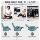 Massage Chair Recliner with Heat, Swivel Rocking Chair Recliner with High Back, Manual Nursery Recliners for Adults,Small Recliner Chair for Small Spaces, Living Room Bedroom, Fabric (Blue Green) Thctvous
