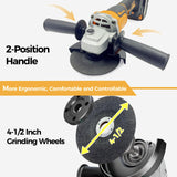 Cordless Angle Grinder for Dewalt 20V MAX Battery, Angle Grinder with 11000 RPM Brushless Motor, 3 Variable Speeds Grinders for Cutting, Griding, Polishing.(Tool Only) Starmingstm