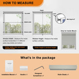Persilux No Drill No Tools 100% Blackout Roller Shades for Windows,Natural Linen Fabric Cordless Roller Blinds,Custom Blinds for Home,Bedroom,Living Room,Grey-Blackout,Custom Size Persilux