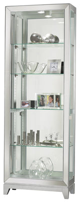 Howard Miller Shayne Curio Cabinet II, Silver Finish - Adjustable Shelf Levelers Perfect for Collectibles, Decorative Items, Office & Living Room with Halogen Light Illuminated Curio Cabinets Howard Miller