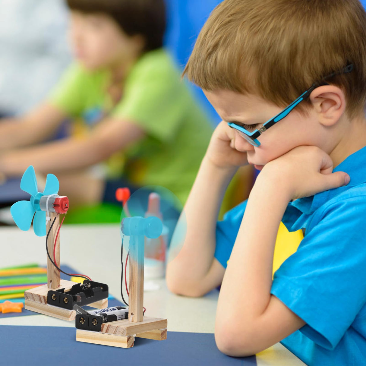 TOYANDONA DIY Electric Fan Kit - 6PCS STEM Science Experiment & Craft Project, Build Your Own Fan Toy, Educational Physics and Engineering Kit TOYANDONA