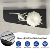 Bernkot Corner Shower Shelf 12" Matte Black 304 Stainless Steel Quadrilateral Corner Shelf Recessed Bathroom Storage Shampoo Holder Organizer Kitchen Shelf Rack, No Drilling Bernkot