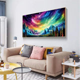 ijbnhd 5D Large Diamond Painting Kits for Adults, 5D Mountain Extra Large Diamond Art Kits, Full Drill Crystal Rhinestone Aurora Gem Art Home Wall Decor Gift(28X 16inch) ijbnhd