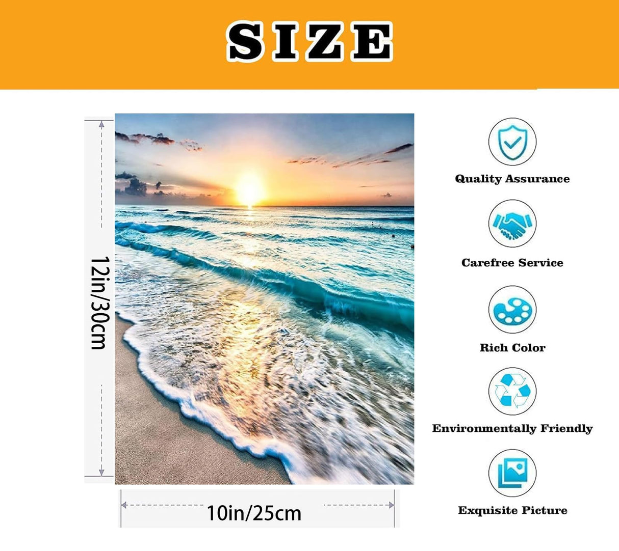 VIGEGU Paint by Numbers Kit for Adults with Framed,Beach Landscape Paint by Number DIY Adult Paint by Number Kits Acrylic Oil Painting for Wall Decor 10x12in VIGEGU