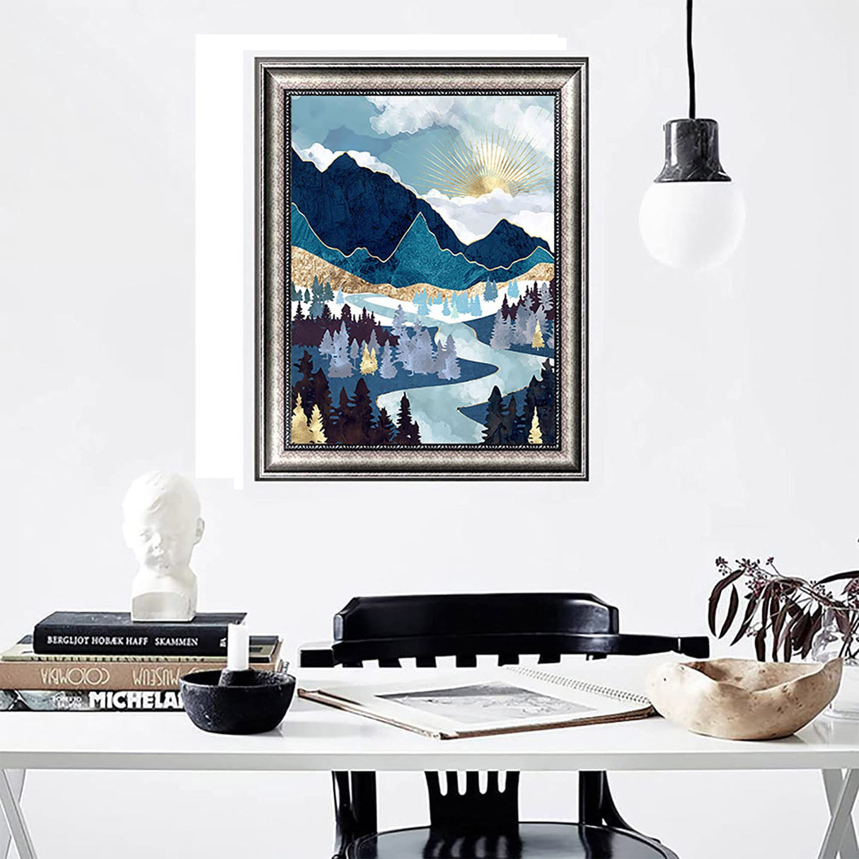 Hestarcul Diamond Painting Kit,Diamond Art Kits for Adults, Abstract Paint with Diamonds Round for Gift,Wall Decor(12x16) (Mountain Sunrise) Hestarcul