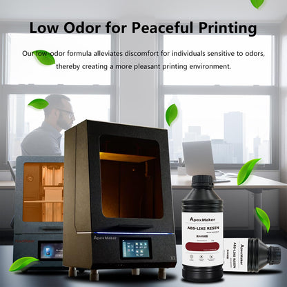 Apexmaker 3D Printer Resin ABS Like & Water Wash Resin, 1000g, High Precision Quick Curing Water Wash ABS Like Photopolymer Resin, 395-405nm UV Curing 3D Printing Liquid for LCD DLP SLA 3D Printers