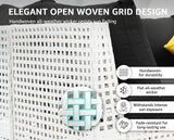 NICESOUL 7 Piece 28.7" High Back Patio Furniture Set, White PE Wicker Outdoor Conversation Sectional Sofa, Comfortable Deep Seat Modular Outdoor Patio Set for Backyard Porch Garden Deck, Black NICESOUL