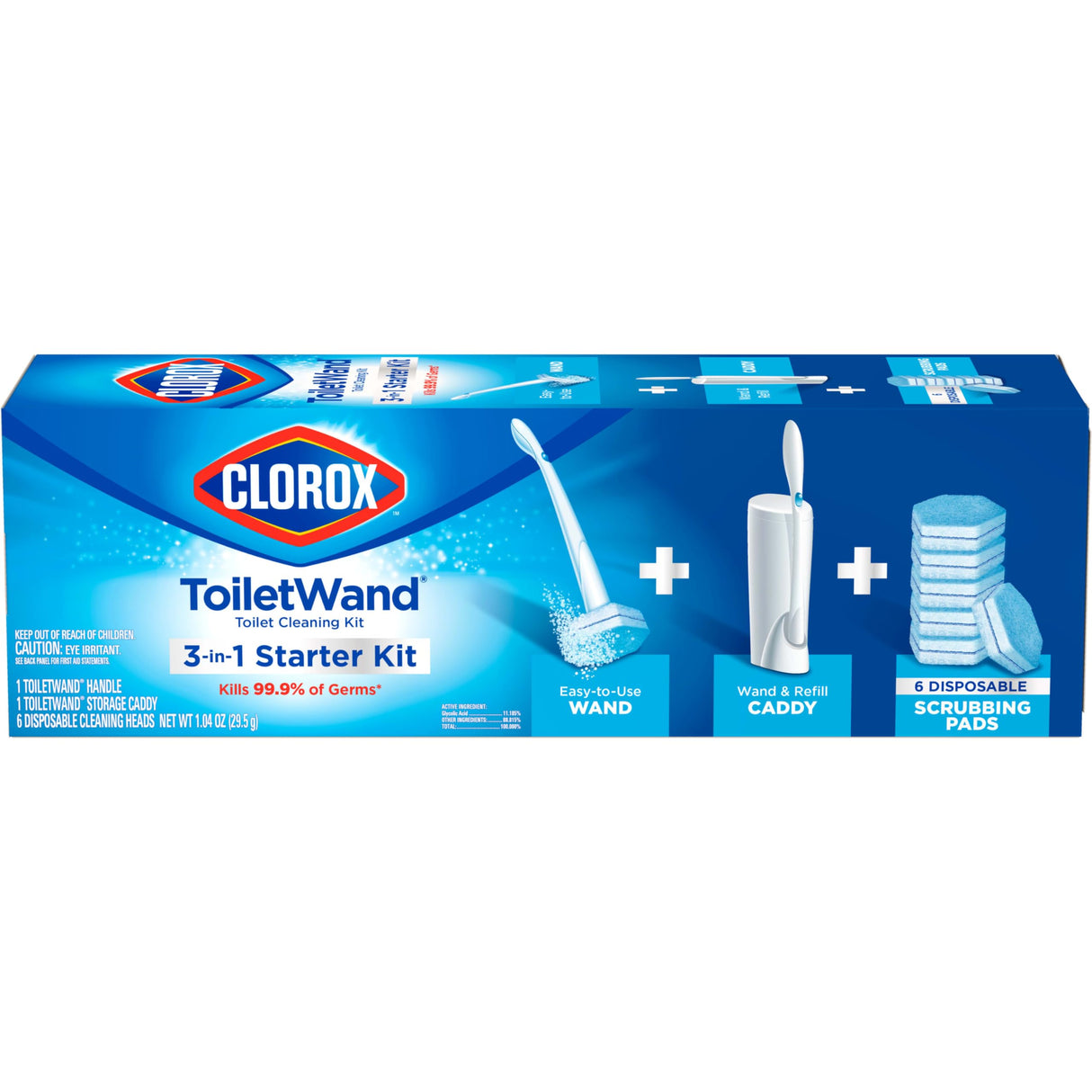 Clorox ToiletWand Toilet Cleaning Kit, ToiletWand, Caddy and 6 Refills, Pack of 6 (Pack May Vary) CLOROX