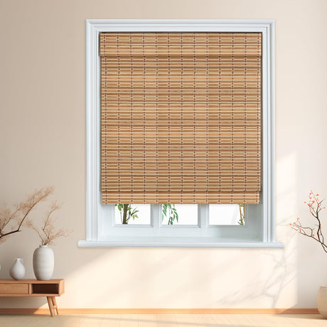 Fredesign Custom Bamboo Shades – Cordless Roman Shades for Windows & Doors, Over 100 Color & Material Options, Eco-Friendly Woven Bamboo Blinds, Light Filtering & Privacy Control, Indoor & Outdoor Use Fredesign