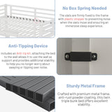 MoproBeti Full Size Loft Bed with Desk and Stairs,Metal Gaming Loft Bed with LED,Charging Station, High Loft Bed Full with Storage Shelves,Wardrobe and Drawers for Kids Teens, Adults, White MoproBeti