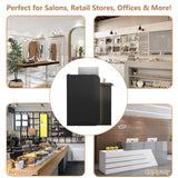 HEOTJUUQ Modern Reception Desk with Curved Privacy Panel & LED Light Strip, Lockable Drawers, 6 Color Options Front Counter Desk, Retail Checkout Counter for Salon, Office, Boutique(Black) HEOTJUUQ