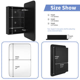 AGDULL Vintage-Style Bathroom Wood Black Cabinet with 16.5''x24'' Curved Mirror, Recessed Medicine Cabinet, Bathroom Storage Cabinet AGDULL