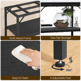 MAHANCRIS 20 Gallon Fish Tank Stand, Aquarium Stand with 2-Tier Storage Shelves, Heavy Duty Breeder Turtle Terrarium Stand Rack for Home Office, 24.0" L x 11.8" W x 24.4" H, Black FTBK2001 MAHANCRIS