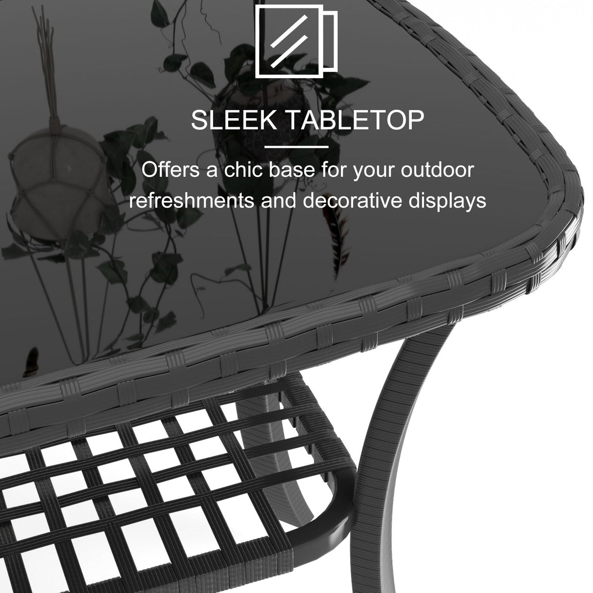 HLNPTN 4 Pieces Outdoor Patio Furniture Set, PE Rattan Chairs Wicker Furniture with Coffee Glass Table and Soft Cushions, Outdoor Seating Conversation Set for Lawn, Porch, Garden (Blue) HLNPTN