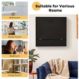 IFANNY Wall Mounted Desk, Wall Computer Desk w/Storage Drawer & Shelves, Compact Floating Desk for Wall, Space Saving Wall Desk Fold Down, Wall Desks for Small Spaces (Black) IFANNY