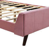 Favfurish Full Size Upholstered Platform Bed with Tufted Headboard and Footboard,Velvet Bedframe w/Mattress Foundation,Wood Slat Support,No Box Spring Needed, Bedroom/Guest Room, Pink Favfurish