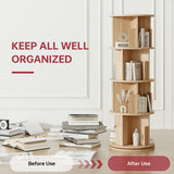 MXV Rotating Bookshelf, 360° Display 4-Tier Floor Standing Rotating Bookcase, Storage Rack for Kids&Adult, Multi-Functional Bookshelf Organizer for Bedroom, Study Room and Living Room MXV