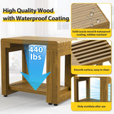 Adjustable Shower Benches for Inside Shower Length 26.4'', Acacia Wood Shower Bench Waterproof, 440lbs Bathroom Bench with Storage for Shaving Legs Spa Sauna, Shower Chair for Adults Seniors Elderly WXCOPON