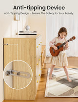 Mixcous 9 Drawer Dresser, 62.9" Large Deep Chest of Drawers,Wooden Dresser Storage Cabinet with 9 Drawers for Bedroom, Long Oak Dressers for Living Room, Hallway,Nursery Mixcous