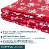 PAVILIA Christmas Throw Blanket | Red Snowflake Christmas Fleece Blanket | Soft, Plush, Warm Winter Cabin Throw, 50x60 (Red/White Snowflake) PAVILIA
