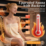 Upgraded 1 Person Sauna Infrared Sauna with Backrest, Hemlock Dry Sauna Indoor Wood Sauna for Home, 1062W 110V Red Light Far Infrared Sauna Low EMF with Integrated Speakers, Reading Lamp NAGLIFOR