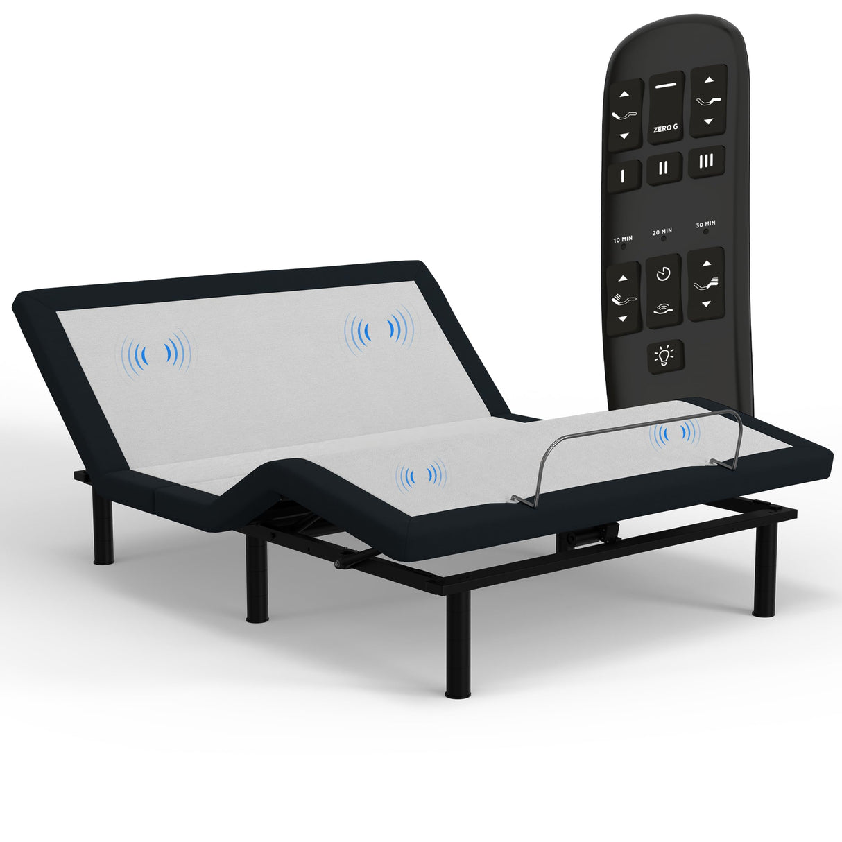 Blissful Nights e4 King Adjustable Bed Frame with Massage, Anti-Snore, Zero Gravity, USB Charging, Under Bed Lights, Wireless Remote Head and Foot Incline Blissful Nights