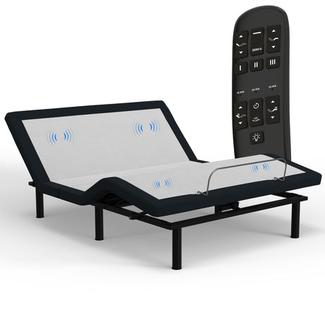 Blissful Nights e4 King Adjustable Bed Frame with Massage, Anti-Snore, Zero Gravity, USB Charging, Under Bed Lights, Wireless Remote Head and Foot Incline Blissful Nights