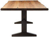 Coaster Home Furnishings Bexley Burnham Live Edge Dining Table with Trestle Base Natural Honey and Smokey Black Scott Living