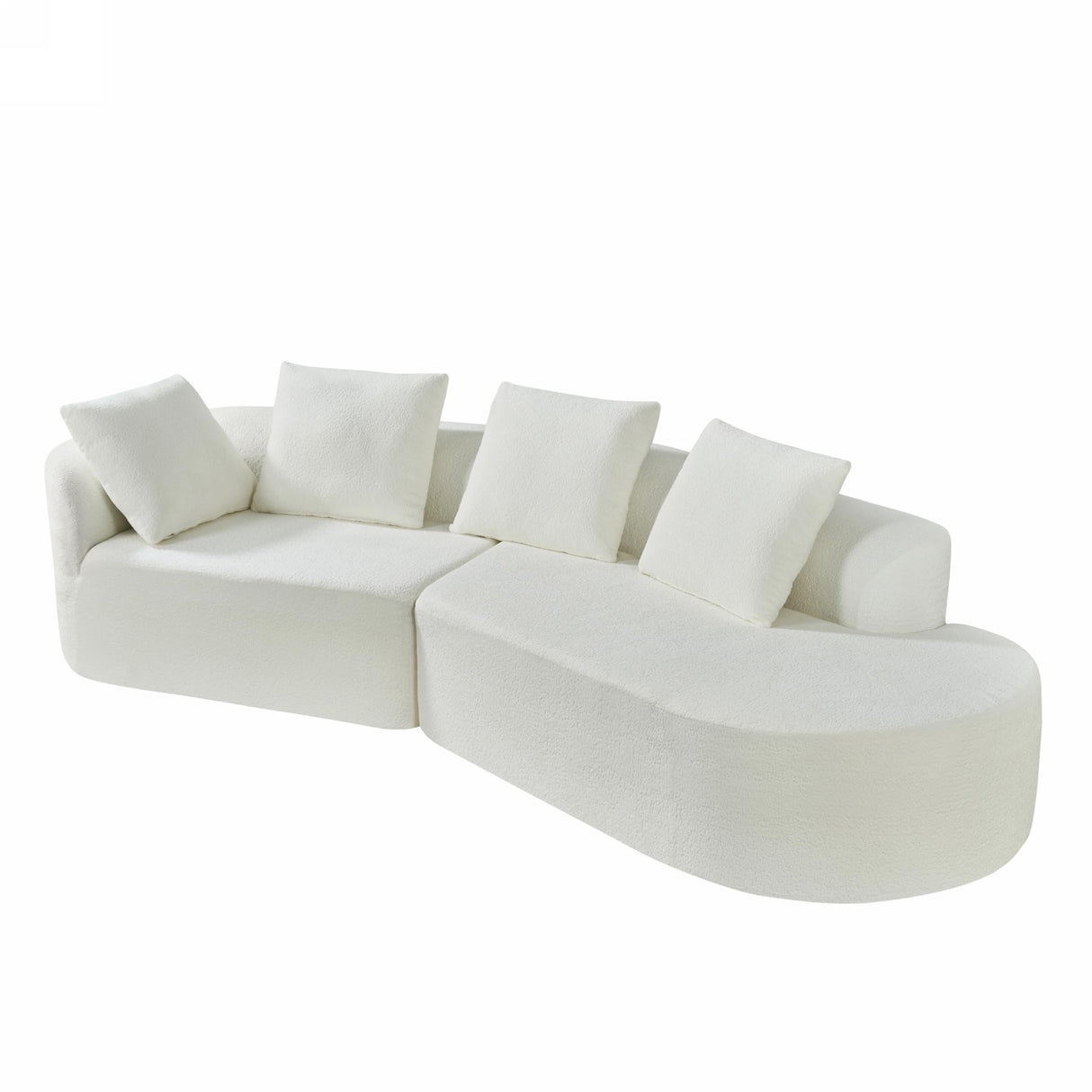 Christopher Knight Home Randa Modern Fabric Upholstered 5-Seater Sofa, Oversized Chair Cloud Couch, Fully Assembled Long Sofa Chaise Lounge, Fully Assembled, Milky White Christopher Knight Home