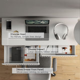 Tamworth Design Elegant Modern Desk, 2 Drawers, Gold Legs, 43.3x15.75 inches, Home Office, Makeup Vanity, Computer, Writing, Study, Entryway, Sofa Table Tamworth Design