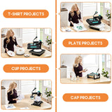 Specraft 5-in-1 Combo Heat Press, 15x15 360° Swing Away Heat Press Machine for T Shirts Mugs Hat Plate Cap, Digital Sublimation Machine, Green Black SPECRAFT