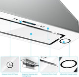 IKTCH New 36" Range Hood Insert, 900 CFM Ducted/Ductless Range Hood with 4 Speed Fan, White Stainless Steel & Tempered Glass Range Hood 36 inch with Gesture Sensing&Touch Control Making life Smarter IKTCH