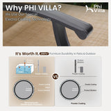 PHI VILLA Outoor Swivel Bar Stools Set of 6 with Armrest and Backrest, 30" Seat Height High Top Bar Height Patio Chairs, Brown Textilene Fabric PHI VILLA