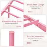 VECELO Twin Metal Platform Bed Frame with Headboard, Heavy Duty Steel Slat Support, Under Bed Storage,No Box Spring Needed, Easy Assembly VECELO