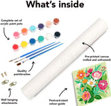 4 Pack Paint by Number for Adults, Easy Flowers Paint by Numbers Kits for Beginners with Paints Brushes, DIY Flowers Acrylic Paint Set Arts and Crafts for Home Decor 8×8 Inch Mrnsiet