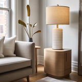 PoKat 23" Modern Ceramic Table Lamp Set of 2 for Living Room White Desk Lamps for Bedroom Farmhouse Bedside Nightstand Bedside Lamp End Table Lamps Beige PoKat