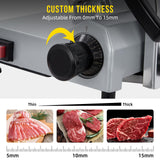 GarveeHome Electric Meat Slicer, 10" Commercial Meat Slicer with Carbon Steel Blade, Stainless Steel Food Slicer, Meat Cutting Machine 0-0.6 inch Adjustable Thickness for Meat Cheese Veggies, 240W GarveeHome