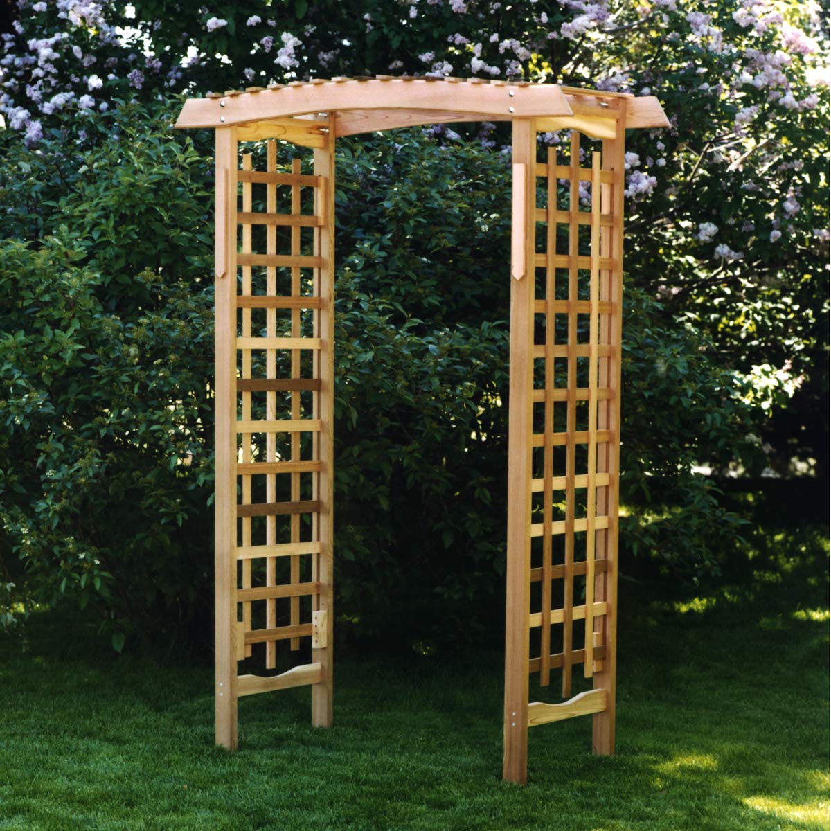 All Things Cedar GA87 Garden Arbor | Handcrafted Wooden Trellis for Climbing Plants Outdoor | Cedar Wedding Arches for Ceremony | Easy Assembly, Weather Resistant 60x25x86 All Things Cedar