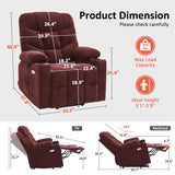 MCombo Power Lift Recliner Chair with Extended Footrest for Elderly People, Fabric 7287 (Burgundy, Medium) MCombo