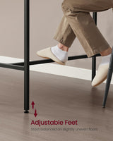 VASAGLE Ash Brown Bar Table with Power Outlet and Movable Drawer, 47.2 Inches High Top Dining Table VASAGLE